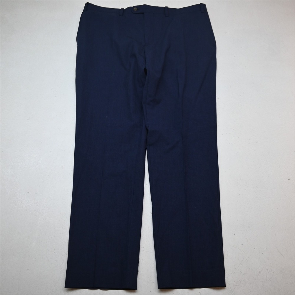 Indochino 36x32 Blue Wool Flat Front Slim Dress Mens Pants